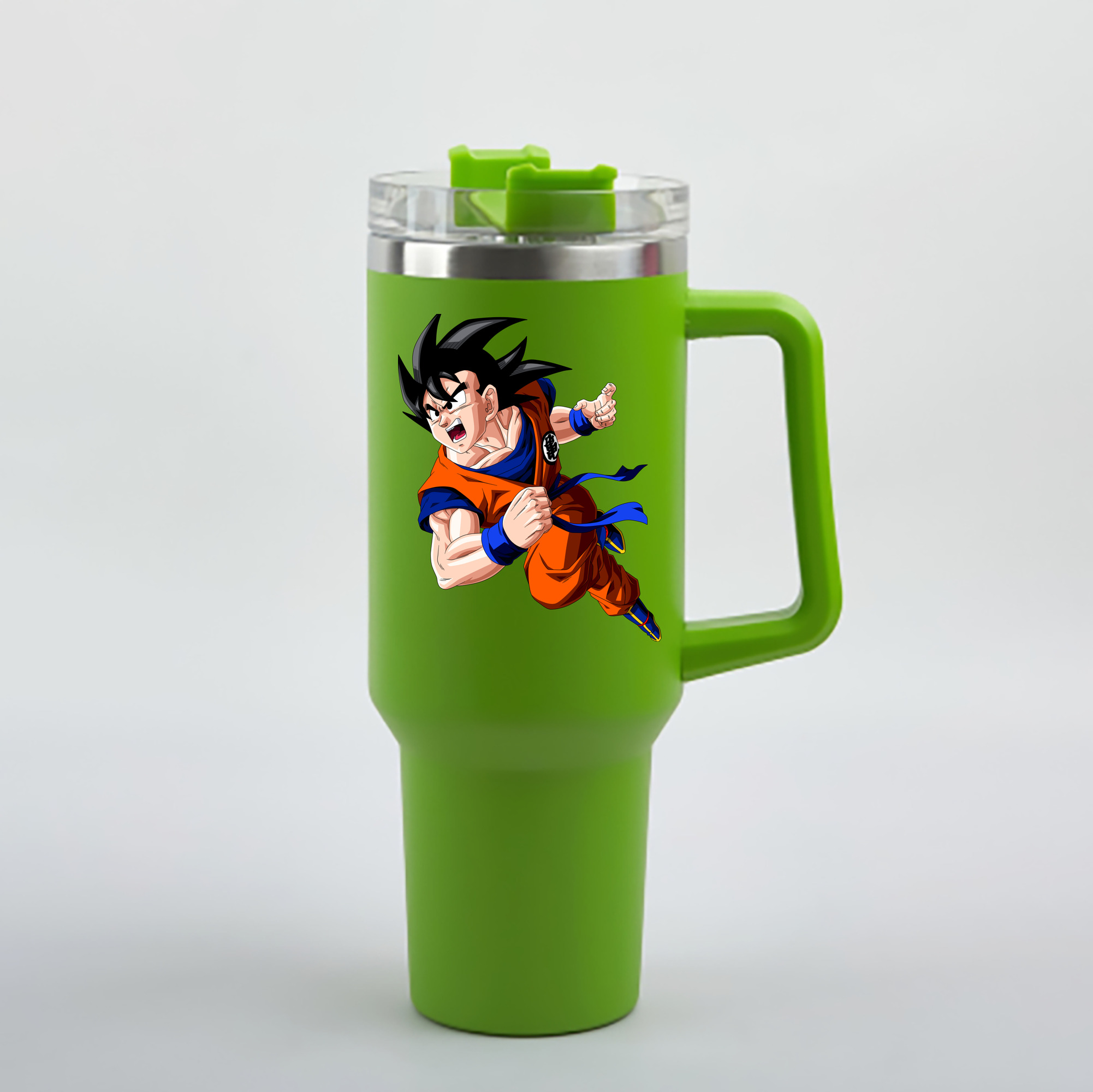 （画像用） ドラゴンボール 孫悟空（そん ごくう）Son Goku カカロット DRAGON BALL Kakarotto 1200mL車用タンブラー - クリスタルステッカー（プラスチックストロー付き）